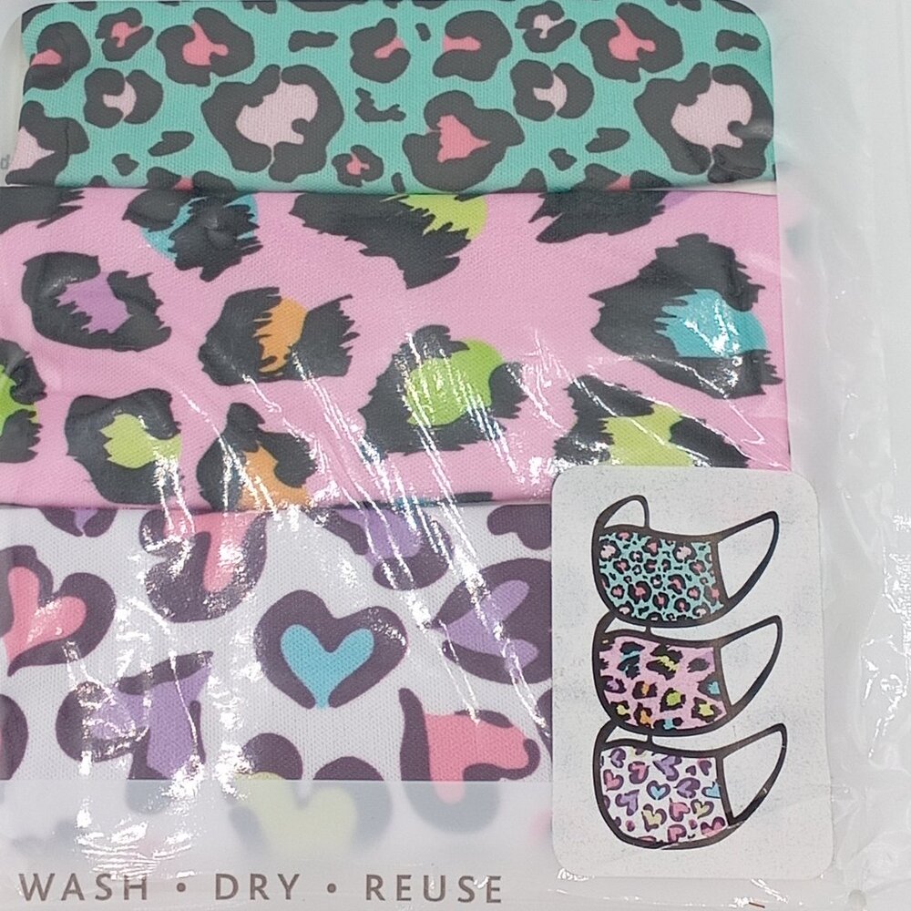 New 3 Pack Kids Face Covers Masks